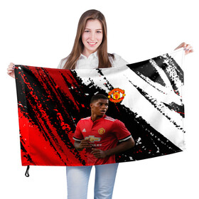 Флаг 3D с принтом Manchester United Рашфорд в городе Новоалтайск, 100% полиэстер | плотность ткани — 95 г/м2, размер — 67 х 109 см. Принт наносится с одной стороны | fc | fcmu | football | football club | manchester united | marcus rashford | red devils | sport | красные дьяволы | манчестер юнайтед | маркус рашфорд | спорт | фк | фкмю | футбол | футбольный клуб