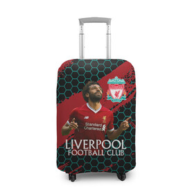 Чехол для чемодана 3D с принтом Liverpool: Мохамед Салах. в городе Новоалтайск, 86% полиэфир, 14% спандекс | двустороннее нанесение принта, прорези для ручек и колес | lfc | liverpool | mohamed salah | sport | ynwa | ливерпуль | лфк | мохамед салах | спорт
