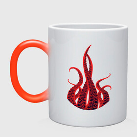 Кружка хамелеон с принтом Octopus | Осьминог в городе Новоалтайск, керамика | меняет цвет при нагревании, емкость 330 мл | Тематика изображения на принте: animal | beast | kraken | ocean | octopus | sea | ship | water | вода | животные | звери | кракен | море | океан | осьминог | рыбы | щупальца