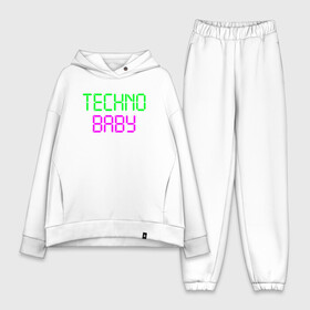 Женский костюм хлопок Oversize с принтом techno baby в городе Новоалтайск,  |  | rave | techno | музыка | рейв | техно