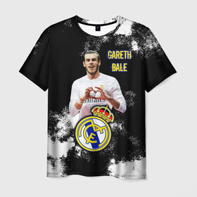 Мужская футболка 3D с принтом Гарет Бэйл/Gareth Bale в городе Новоалтайск, 100% полиэфир | прямой крой, круглый вырез горловины, длина до линии бедер | Тематика изображения на принте: fly emirates | football | gareth bale | real madrid | sport | tottenham | бэйл гарет | известные личности | испания | мужчинам | реал мадрид | спорт | спортсмены | тоттенхэм хотспур | уэльс | футболист | хобби