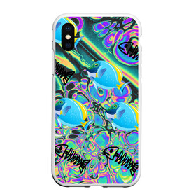 Чехол для iPhone XS Max матовый с принтом Life cycle в городе Новоалтайск, Силикон | Область печати: задняя сторона чехла, без боковых панелей | acid | colors | fish | life | ocean | море | океан | рыба