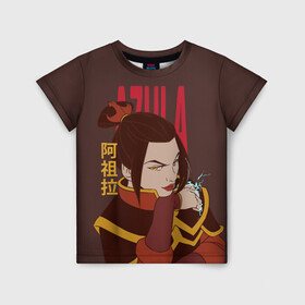 Детская футболка 3D с принтом Azula Avatar в городе Новоалтайск, 100% гипоаллергенный полиэфир | прямой крой, круглый вырез горловины, длина до линии бедер, чуть спущенное плечо, ткань немного тянется | aang | appa | avatar | avatar the last airbender | azula | iroh | katara | momo | sokka | toph | zuko | аанг | аватар | аватар легенда об аанге | азула | дядя айро | зуко | катара | сокка | тоф