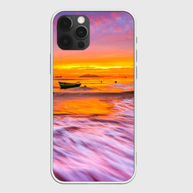 Чехол для iPhone 12 Pro Max с принтом Закат на пляже в городе Новоалтайск, Силикон |  | Тематика изображения на принте: закат | лето | лодка на берегу | пляж