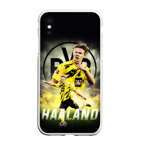 Чехол для iPhone XS Max матовый с принтом ЭРЛИНГ ХОЛАНД / ERLING HAALAND в городе Новоалтайск, Силикон | Область печати: задняя сторона чехла, без боковых панелей | borussia | erling braut haaland | football | sport | uefa | боруссия | сборная норвегии. | спорт | уефа | футбол | эрлинг холанд