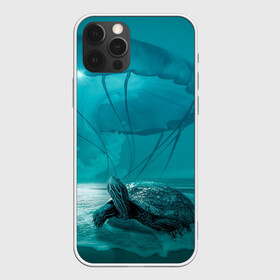 Чехол для iPhone 12 Pro Max с принтом Медуза и черепаха в городе Новоалтайск, Силикон |  | Тематика изображения на принте: медуза | медуза в море | черепаха