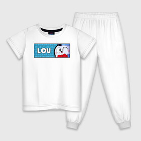 Детская пижама хлопок с принтом LOU (ПЛАШКА) в городе Новоалтайск, 100% хлопок |  брюки и футболка прямого кроя, без карманов, на брюках мягкая резинка на поясе и по низу штанин
 | android | brawl | brawl stars | clash | game | lou | stars | андроид | игра | мобильные игры