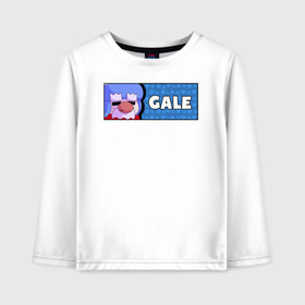 Детский лонгслив хлопок с принтом GALE (ПЛАШКА) в городе Новоалтайск, 100% хлопок | круглый вырез горловины, полуприлегающий силуэт, длина до линии бедер | android | brawl | brawl stars | clash | gale | game | stars | андроид | игра | мобильные игры