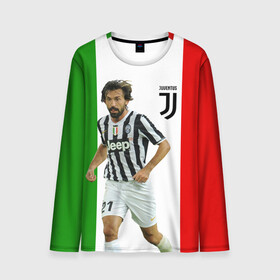 Мужской лонгслив 3D с принтом Andrea Pirlo в городе Новоалтайск, 100% полиэстер | длинные рукава, круглый вырез горловины, полуприлегающий силуэт | andrea pirlo | football | juventus | pirlo | vdkarsvet | андреа пирло | пирло | футбол | ювентус