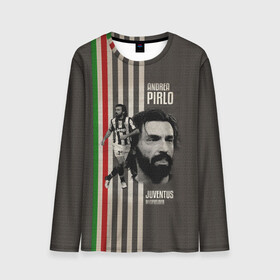 Мужской лонгслив 3D с принтом Andrea Pirlo в городе Новоалтайск, 100% полиэстер | длинные рукава, круглый вырез горловины, полуприлегающий силуэт | andrea pirlo | football | juventus | pirlo | vdkarsvet | андреа пирло | пирло | футбол | ювентус
