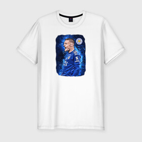 Мужская футболка хлопок Slim с принтом Джейми Варди / Jamie Vardy в городе Новоалтайск, 92% хлопок, 8% лайкра | приталенный силуэт, круглый вырез ворота, длина до линии бедра, короткий рукав | football | jamie vardy | king power | lester city | sport | англия | британия | джейми варди | известные личности | лестер сити | мужчинам | спорт | спортсмены | футбол | футболист | хобби | эмоции