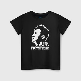 Детская футболка хлопок с принтом Jr.Neymar белый профиль в городе Новоалтайск, 100% хлопок | круглый вырез горловины, полуприлегающий силуэт, длина до линии бедер | brazil | champions | fifa | junior | neymar | neymar jr | paris saint germain | psg | uefa | бразилия | джуниор | младший | наймар | неймар | пари сен жермен | петух | псж | сборная бразилии | уефа | фифа | футбик | футбол 