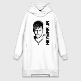Платье-худи хлопок с принтом Neymar Jr черный портрет в городе Новоалтайск,  |  | brazil | champions | fifa | junior | neymar | neymar jr | paris saint germain | psg | uefa | бразилия | джуниор | младший | наймар | неймар | пари сен жермен | петух | псж | сборная бразилии | уефа | фифа | футбик | футбол 