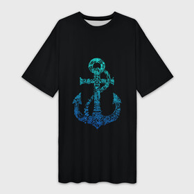Платье-футболка 3D с принтом Navy. Anchor в городе Новоалтайск,  |  | anchor | fish | gradient | marine | mermaid | navy | ocean | octopus | sailor | sea | shark | ship | skull | treasure | whale | акула | градиент | кит | корабль | море | морской | моряк | океан | осьминог | русалка | рыба | сокровище | 