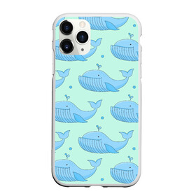 Чехол для iPhone 11 Pro матовый с принтом Киты в городе Новоалтайск, Силикон |  | whale | кит | киты | море | океан | паттерн
