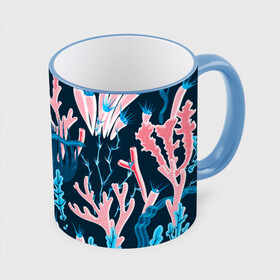 Кружка с принтом Подводный мир в городе Новоалтайск, керамика | ёмкость 330 мл | colorful | coral | deep | sea | seamless | seaweed | водоросли | глубокий | коралл | красочный | паттерн | подводный мир
