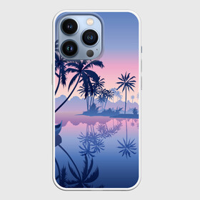 Чехол для iPhone 13 Pro с принтом Тихая заводь в городе Новоалтайск,  |  | summer | вечер | заводь | лето | отдых | пальмы | тихая