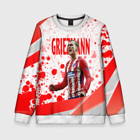 Детский свитшот 3D с принтом Антуан Гризманн | Antoine Griezmann (+спина) (Z) в городе Новоалтайск, 100% полиэстер | свободная посадка, прямой крой, мягкая тканевая резинка на рукавах и понизу свитшота | antoine griezmann | антуан гризманн | атлетико | барса | барселона | гризман | реал сосьедад | сборная франции