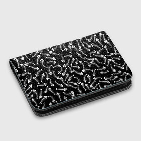 Картхолдер с принтом с принтом Fishbones в городе Новоалтайск, натуральная матовая кожа | размер 7,3 х 10 см; кардхолдер имеет 4 кармана для карт; | bone | fish | fishbone | дохлая рыба | кости | кость | море | паттерн | рыбий скелет | рыбки | рыбы | скелет