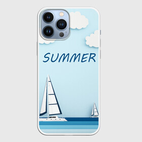 Чехол для iPhone 13 Pro Max с принтом ПАРУСНИКИ | SUMMER (Z) в городе Новоалтайск,  |  | Тематика изображения на принте: ship | ships | summer | кораблик | кораблики | корабль | летняя | лето | лодочка | мореход | одинокая лодка | парусник | судно | яхта | яхты