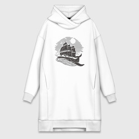 Платье-худи хлопок с принтом КИТ ФРЕГАТ | WHALE FRIGATE (Z) в городе Новоалтайск,  |  | boat | frigate | mastodon | rorqual | sailboat | ship | ships | whale | бумага | кит | китовый | кораблик | кораблики | корабль | левиафан | лодка | мастак | мастодонт | мореход | одинокая лодка | парусник | столп | судно | фрегат