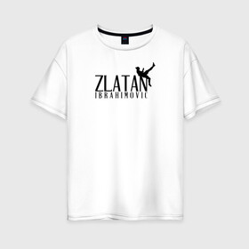 Женская футболка хлопок Oversize с принтом ZLATAN IBRAHIMOVIC удар через голову в городе Новоалтайск, 100% хлопок | свободный крой, круглый ворот, спущенный рукав, длина до линии бедер
 | ac milan | fifa | il diavoli | rossoneri | soccer | uefa | zlatan ibrahimovic | дьяволы | златан ибрагимович | лига чемпионов | милан | сборная швеции | спорт | уефа | фифа | фк | футбол | футбол