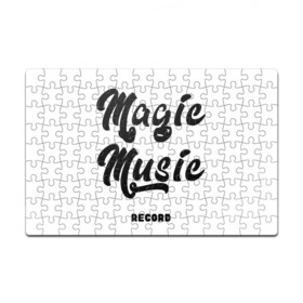 Головоломка Пазл магнитный 126 элементов с принтом Magic Music Record | Black on White в городе Новоалтайск, полимерный материал с магнитным слоем | 126 деталей, размер изделия —  180*270 мм | black on white | magic | music | record | белая | знаменитость | музыкант | черный на белом