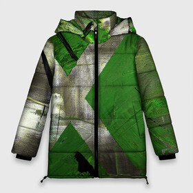 Женская зимняя куртка Oversize с принтом Art Abstraction Green в городе Новоалтайск, верх — 100% полиэстер; подкладка — 100% полиэстер; утеплитель — 100% полиэстер | длина ниже бедра, силуэт Оверсайз. Есть воротник-стойка, отстегивающийся капюшон и ветрозащитная планка. 

Боковые карманы с листочкой на кнопках и внутренний карман на молнии | abstraction | art | canvas | paints | абстракция