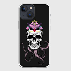 Чехол для iPhone 13 mini с принтом Octo Queen в городе Новоалтайск,  |  | abyss | crown | depth | ocean | octopus | queen | sea | shell | skull | water | вода | глубина | королева | корона | море | океан | осьминог | пучина | ракушка | череп