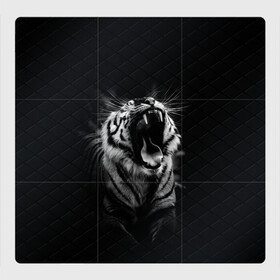 Магнитный плакат 3Х3 с принтом Тигр рычит | Tiger realistic в городе Новоалтайск, Полимерный материал с магнитным слоем | 9 деталей размером 9*9 см | furry | low poly | tiger | восточный тигр | год тигра | голова | кошка | лоу поли | тигр | тигренок | фурри | хищник
