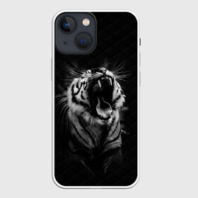 Чехол для iPhone 13 mini с принтом Тигр рычит Tiger realistic в городе Новоалтайск,  |  | furry | low poly | tiger | восточный тигр | год тигра | голова | кошка | лоу поли | тигр | тигренок | фурри | хищник