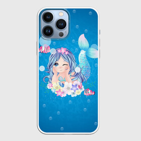 Чехол для iPhone 13 Pro Max с принтом Русалочка в городе Новоалтайск,  |  | Тематика изображения на принте: mermaid | море | морская | моряк | пузыри | русалка | русалочка | рыбак | рыбки | тельняшка | якори | якорь