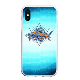 Чехол для iPhone XS Max матовый с принтом Акула в огне в городе Новоалтайск, Силикон | Область печати: задняя сторона чехла, без боковых панелей | shark | акула | акуленок | акулы | жители | клыки | море | морские | огонь | океан | пентаграмма | рыба | черные