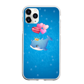 Чехол для iPhone 11 Pro матовый Дельфин с воздушными шариками: в городе Новоалтайск, Силикон | | cute | dolphin | два дельфина | дельфин | дельфин в море | дельфинами | милый | мир | подводный