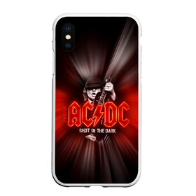 Чехол для iPhone XS Max матовый с принтом AC/DC: Angus Young в городе Новоалтайск, Силикон | Область печати: задняя сторона чехла, без боковых панелей | ac | ac dc | ac|dc | angus young | dc. logo | hard | rock | ангус янг | логотип