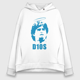 Женское худи Oversize хлопок с принтом Dios Maradona в городе Новоалтайск, френч-терри — 70% хлопок, 30% полиэстер. Мягкий теплый начес внутри —100% хлопок | боковые карманы, эластичные манжеты и нижняя кромка, капюшон на магнитной кнопке | argentina | maradona | messi | sport | аргентина | гол | диего | марадона | месси | мяч | рука бога | спорт | футбол | чемпион