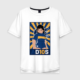 Мужская футболка хлопок Oversize с принтом Maradona - Adios в городе Новоалтайск, 100% хлопок | свободный крой, круглый ворот, “спинка” длиннее передней части | argentina | maradona | messi | sport | аргентина | гол | диего | марадона | месси | мяч | рука бога | спорт | футбол | чемпион