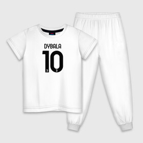 Детская пижама хлопок с принтом Dybala 10 номер Ювентус в городе Новоалтайск, 100% хлопок |  брюки и футболка прямого кроя, без карманов, на брюках мягкая резинка на поясе и по низу штанин
 | 10 | ac milan | champions | fifa | juve | juventus | juvi | paulo dybala | soccer | uefa | дубала | лига чемпионов | номер | пауло дибала | сборная аргентины | спорт | уефа | фифа | фк | футбол | футболист | футбольный клуб | 