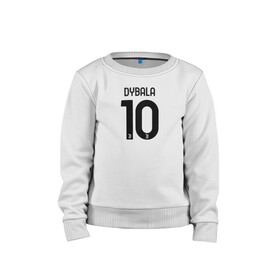 Детский свитшот хлопок с принтом Dybala 10 номер Ювентус в городе Новоалтайск, 100% хлопок | круглый вырез горловины, эластичные манжеты, пояс и воротник | 10 | ac milan | champions | fifa | juve | juventus | juvi | paulo dybala | soccer | uefa | дубала | лига чемпионов | номер | пауло дибала | сборная аргентины | спорт | уефа | фифа | фк | футбол | футболист | футбольный клуб | 