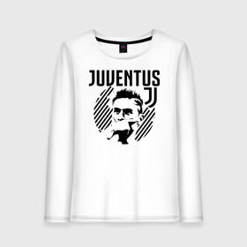 Женский лонгслив хлопок с принтом Juventus Paulo Dybala в городе Новоалтайск, 100% хлопок |  | 10 | ac milan | champions | fifa | juve | juventus | juvi | paulo dybala | soccer | uefa | дубала | лига чемпионов | номер | пауло дибала | сборная аргентины | спорт | уефа | фифа | фк | футбол | футболист | футбольный клуб | 