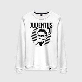 Женский свитшот хлопок с принтом Juventus Paulo Dybala в городе Новоалтайск, 100% хлопок | прямой крой, круглый вырез, на манжетах и по низу широкая трикотажная резинка  | 10 | ac milan | champions | fifa | juve | juventus | juvi | paulo dybala | soccer | uefa | дубала | лига чемпионов | номер | пауло дибала | сборная аргентины | спорт | уефа | фифа | фк | футбол | футболист | футбольный клуб | 