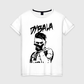Женская футболка хлопок с принтом DYBALA Juventus жест в городе Новоалтайск, 100% хлопок | прямой крой, круглый вырез горловины, длина до линии бедер, слегка спущенное плечо | 10 | ac milan | champions | fifa | juve | juventus | juvi | paulo dybala | soccer | uefa | дубала | лига чемпионов | номер | пауло дибала | сборная аргентины | спорт | уефа | фифа | фк | футбол | футболист | футбольный клуб | 