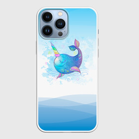 Чехол для iPhone 13 Pro Max с принтом Дельфин единорог в городе Новоалтайск,  |  | Тематика изображения на принте: cute | dolphin | unicorn | два дельфина | дельфин | дельфин в море | дельфинами | единорог | милый | мир | подводный