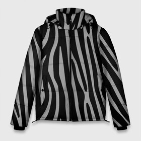 Мужская зимняя куртка 3D с принтом Zebra Camouflage в городе Новоалтайск, верх — 100% полиэстер; подкладка — 100% полиэстер; утеплитель — 100% полиэстер | длина ниже бедра, свободный силуэт Оверсайз. Есть воротник-стойка, отстегивающийся капюшон и ветрозащитная планка. 

Боковые карманы с листочкой на кнопках и внутренний карман на молнии. | Тематика изображения на принте: animal | blackandwhite | camouflage | stripes | zebra
