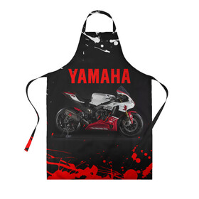 Фартук 3D с принтом YAMAHA [004] в городе Новоалтайск, 100% полиэстер | общий размер — 65 х 85 см, ширина нагрудника — 26 см, горловина — 53 см, длина завязок — 54 см, общий обхват в поясе — 173 см. Принт на завязках и на горловине наносится с двух сторон, на основной части фартука — только с внешней стороны | moto | yamaha | мотоцикл | ямана | ямаха