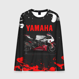 Мужской лонгслив 3D с принтом YAMAHA [004] в городе Новоалтайск, 100% полиэстер | длинные рукава, круглый вырез горловины, полуприлегающий силуэт | Тематика изображения на принте: moto | yamaha | мотоцикл | ямана | ямаха