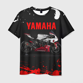 Мужская футболка 3D с принтом YAMAHA [004] в городе Новоалтайск, 100% полиэфир | прямой крой, круглый вырез горловины, длина до линии бедер | Тематика изображения на принте: moto | yamaha | мотоцикл | ямана | ямаха
