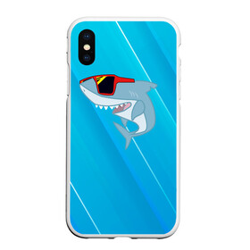 Чехол для iPhone XS Max матовый с принтом Акула в очках в городе Новоалтайск, Силикон | Область печати: задняя сторона чехла, без боковых панелей | shark | акула | акуленок | акулы | жители | клыки | море | морские | океан | очки | рыба | черные