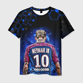 Мужская футболка 3D с принтом НЕЙМАР / NEYMAR JR / НЕОН в городе Новоалтайск, 100% полиэфир | прямой крой, круглый вырез горловины, длина до линии бедер | football | neymar | paris saint germain football club | sport | uefa | неймар | неймар да силва сантос жуниор | пари сен жермен | псж | сборная бразилии | спорт | уефа. | футбол