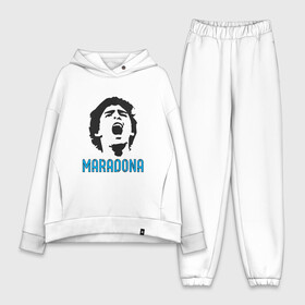 Женский костюм хлопок Oversize с принтом Maradona Scream в городе Новоалтайск,  |  | argentina | maradona | messi | sport | аргентина | гол | диего | марадона | месси | мяч | рука бога | спорт | футбол | чемпион